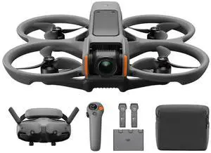 DJI Avata 2 Fly More Combo (3 Batteries), FPV Drones with Camera for Adults 4K, Immersive Experience, One-Push Acrobatics, Built-in Propeller Guard, 155° FOV, Drone Compliant with FAA Remote ID