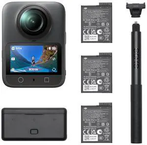 DJI Osmo 360 Waterproof 8K 360° Action Camera 1-Inch 360° Imaging Extended Battery Life 3 Batteries Native 8K Prosumer