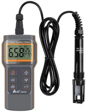 HKNDT AZ-86021 Dissolved Oxygen Tester Water Quality Meter D.O Meter Temperature Meter | Can Measure pH Conductivity TDS Salinity by Using Different Probes | Multiple Parameters Water Tester AZ86021
