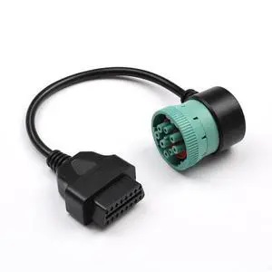 OBD1 to OBD2 Adapter Cable, 9-Pin Female to 16-Pin Diagnostic Connector, Truck Scanner Interface