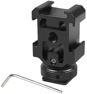 Triple Hot Shoe Mount Adapter Bracket Stand Holder for DSLR Camera for LED Video Microphone Flash Light