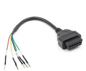 Universal 16pin OBD2 Connector Cable for Motorcycle Motorbike, K CAN OBD2 Cable Suitable for Jumper Wires Old Car Truck OBD Female 16 PIN Plug