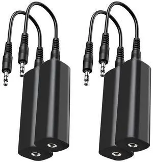 Midautoo Ground Loop Isolator Noise Filter for Car Audio/Home Stereo,4 PCS with 3.5mm Audio Cables
