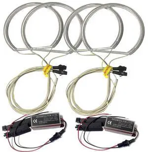 4pcs/set CCFL131 Angel Eye White Aperture Light Half Round Neon Tube Set Compatible with B-M-W E36 E46 E39 E38 Series
