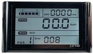 Midautoo Ebike SW900 LCD Display Control Speed Meter Plug Record Instrument Control/Setting 24-72V