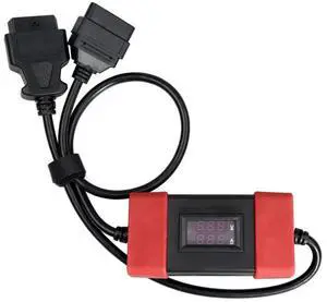 24V to 12V Heavy Duty Truck Adapter Converter Cable Diagnostic Tool, LCD Dual Display Voltage and Current