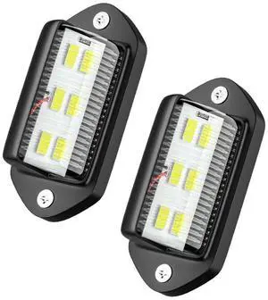 6 LED Tail Lamp Side Marker Lights for 12-2V TPickups Trucks SUVs Steamships Road Wrecker etc, 2pcs/pack (Black shell)