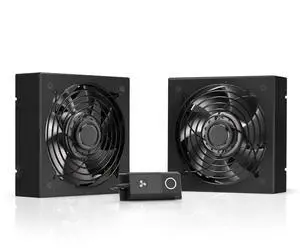 Quiet Dual-Fans with Speed Controller, for Cooling AV, Home Theater, Network 19 Racks