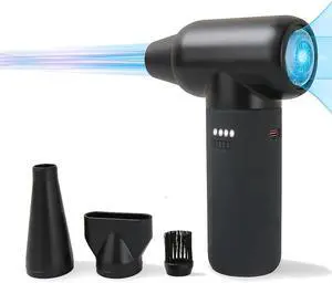 Compressed Air Duster - Electric Duster for Hair Barber, 3 Gear Mini Portable Jet Dry Air Blower, for PC, Office,Laptop, Keyboard, Black