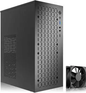 matx case,High Airflow Micro ATX PC Case, Support MATX, Mini-ITX, Micro ATX case Slim with USB3.0x1 I/O Port, Black with 80MM Fans