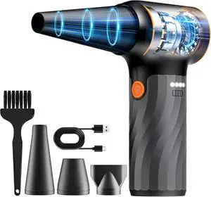 Compressed Air Duster, 260000RPM Cordless Electric Air Blower with Brushless Motor- 3-Speed Adjustable