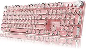 Wired Mechanical Keyboards,104 Keys Backlit LED Keyboards, Media Control Knob, Wired Computer Keyboard White Switch for Windows/Mac/PC