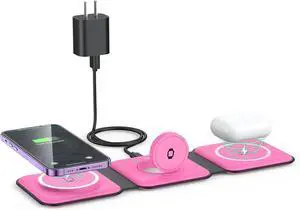 Wireless Charger 3 in 1,Magnetic Travel Wireless Charging Station Multple Devices,GaN 3 in 1 Charging Station