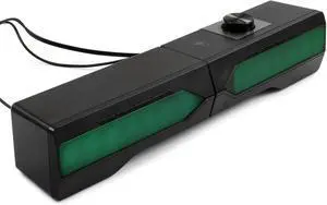 Gaming Dual Soundbar with RGB LED Lights, Black