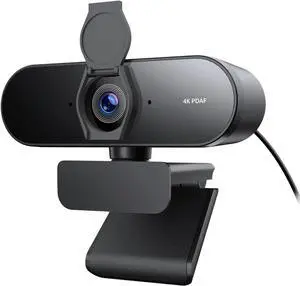 4K Webcam for PC, PDAF/CDAF Autofocus, 1080P@60FPS, 79° FOV, Auto Light Correction, 2 Noise Reduction Mics