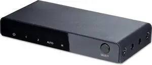2-Port 8K HDMI Switch, 2.1 Switcher 4K 120Hz/8K 60Hz UHD, HDR10+, HDMI Switch 2 in 1 Out, Auto/Manual Source Switching
