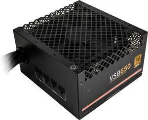 VSB 650W 80+ Bronze, ATX 3.0 & 3.1 Compatible, Semi-Modular Power Supply, PCIe 5.1 12V-2x6 Connector