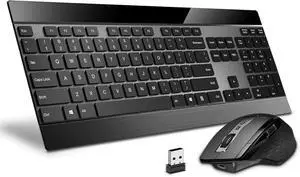 Wireless Keyboard and Laser Mouse Combo,Multi Device (Bluetooth 4.0+3.0+2.4G) Keyboard and Mouse Set, for Windows/Android/Mac OS