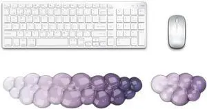 Ergonomic Wrist Rest Set for Keyboard and Mouse, Cooling Gel Support (Purple)