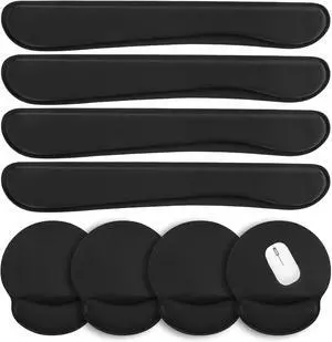 8 Pcs Ergonomic Mouse Pad and Keyboard with Wrist Support Set Soft Smooth Gel Wrist Rest Comfortable Memory Foam