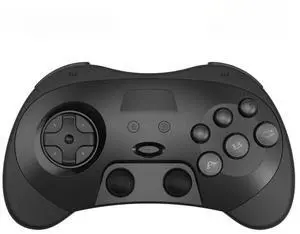 2.4GHz Wireless Pro Controller for Sega Saturn, Sega Genesis Mini, Switch, PC, Mac - Includes 2 Receivers - Black