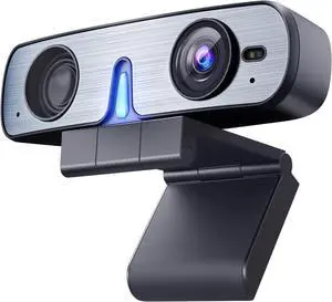 RC08 2K Webcam with Speaker, Webcam for PC, HD Web Cam with Noise Reduction Mic/Harman