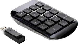 Wireless Numeric Keypad with Nano USB Receiver & Battery Life Indicator, Black