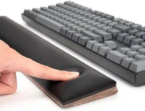 Wrist Rest for Computer Keyboard Ergonomic Wrist Support with Memory Foam Walnut Wooden Wrist Pad with Anti
