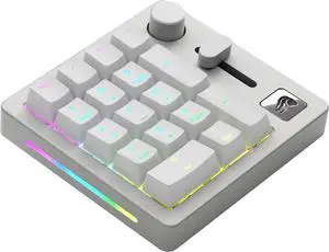 Mechanical Numpad- 10 Key USB Programmable Keypad - Volume Control, RGB Backlit - Laptop & Keyboard Accessories- White