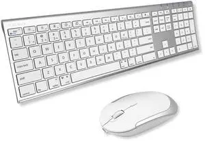 Compatible Wireless Apple Keyboard and Mouse Combo (110 Keys Multi-Device Rechargeable) for MacBook Pro/Air and iMac