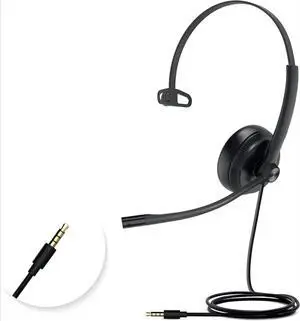 Wired Headset with Mic, 3.5mm Mono Headphones Noise Canceling Microphones Work Office Headset