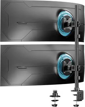 Dual Vertically Stacked Ultrawide Monitor Desk Mount 17-49 Inch - for 2 monitores,Weight 2-20 kg per Arm,VESA 75/100 mm