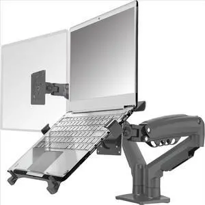 Laptop Mount with Adjustable Tray for 10-17Notebook, VESA Plate Clamp-on Grommet Mounting F160-FP (Black)
