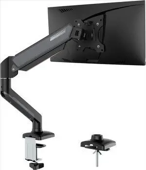 Single Monitor Mount Arm for 13-32" Up 22 lbs Screens | VESA 75x75/100x100 | Clamp/Grommet Base,180° Swivel, Tilt +90° to -45°, 360°Rotation
