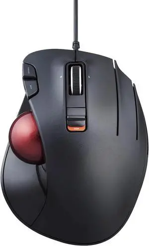 Wired Trackball Mouse, Ergonomic Thumb Control, Smooth Tracking Roller Ball, 5 Programmable Buttons, Tilt Scroll