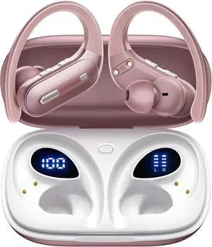 Wireless Earbuds Bluetooth 5.3 Headphones 90 Hrs Playtime Earbuds with Wireless Charging Case Power Display Over-Ear Earphones