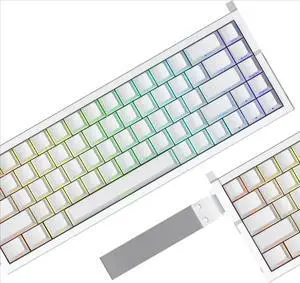 Max Tri-Mode Full Aluminum Alloy Body, Wireless Magnetic Switch, 65% TKL High Refresh Rate, Low Latency USB-C/2.4GHz/Bluetooth Gaming KeyboardWhite