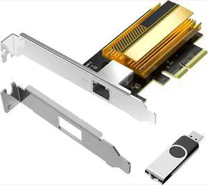 10G Base-T PCIe Network Card, 10000/5000/2500Mbps PCI Express Ethernet Adapter with AQC113 Controller, 10G NIC