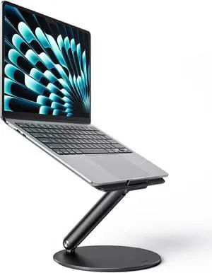 Laptop Stand for Desk, 360 Rotating Adjustable Laptop Riser,with MacBook Pro/Air, Dell, HP, and 10-17inch Laptops (Black)