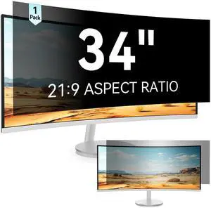 34 Inch Curved Computer Privacy Screen Filter for 21:9 Aspect Ratio Widescreen Monitor - Anti Glare Blue Light Filter