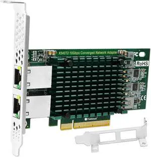 PCIE X8 Interface to 2X 10Gbps RJ45 Ports Network Adapter, Intel X540-AT2 Ethernet Controller, 2X 10GbE RJ45 Interface PCIE NIC Card