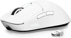 Wireless Gaming Mouse, 49g Ergonomic Computer Mouse, 200h Battery Life(White)