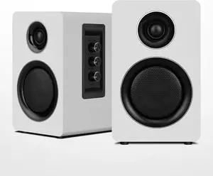 Computer Speakers for Desktop PC, Supports Bluetooth 5.3, USB-C, AUX/RCA Input for Record Player TV - White Stereo Set