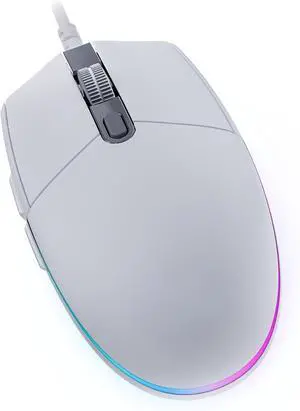 G203 Wired Gaming Mouse, 8,000 DPI, Rainbow Optical Effect LIGHTSYNC RGB, 6 Programmable Buttons, On-Board Memory, Screen Mapping, PC/Mac Computer and Laptop Compatible - White