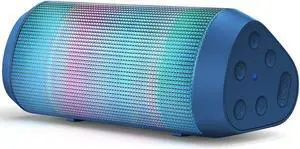 Portable Bluetooth Speaker Wireless BT5.3, with HD Sound, Cool Lights , IPX4 Waterproof, TWS Pairing, Small Speaker for Home/Party/Outdoor, Electronics Gadget, Stocking Stuffers, White Elephant Gifts