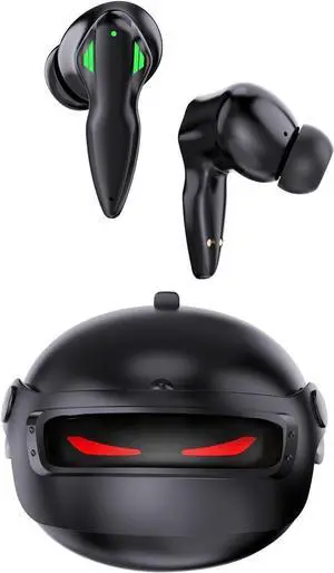 Wireless Earbuds Bluetooth 5.4 Headphones 35H Stereo Deep Bass in-Ear Buds with ENC Call Noise Cool Gaming Bluetooth Headphones with 25ms, IP5 Dual Mode Earphone for Gaming Sport Workout, Black