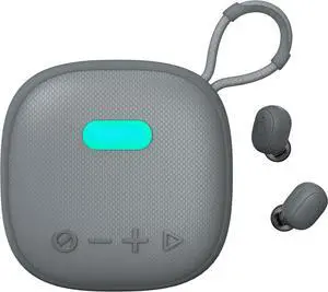 MusPlay Wireless Speaker with Earbuds 2-in-1, Hi-Res Audio, Smart [ Bluetooth/AUX / MP3 ] [ Game/Music Mode ] [ 24 Hrs Speaker / 60 Hrs Earbud Ultra-Long Playback ] Portable Compact