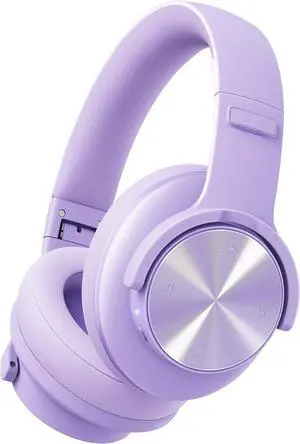 B8 Headphones Wireless Bluetooth, 120H Bluetooth Headphone Over Ear with 3EQ Music Modes, Hands-Free Calls, Deep Bass Headphones for Travel Home Office Cellphone PC (Purple)