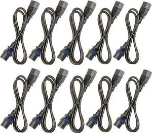 FOR-(10) 3 Foot IEC 320 NEMA C13 C14 10A 18AWG AC Power Cord Cables PDU to CPU