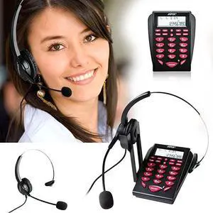 FOR Corded Telephone with Headset & Dialpad for House Call Center Office - Noise Cancellation